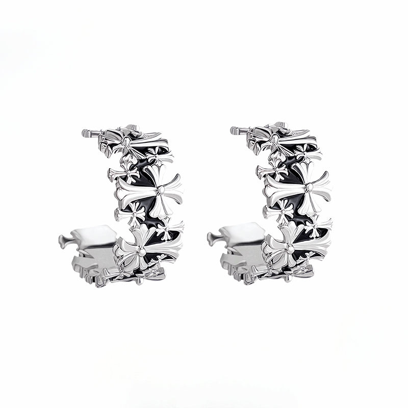 Retro Punk Cross Earrings