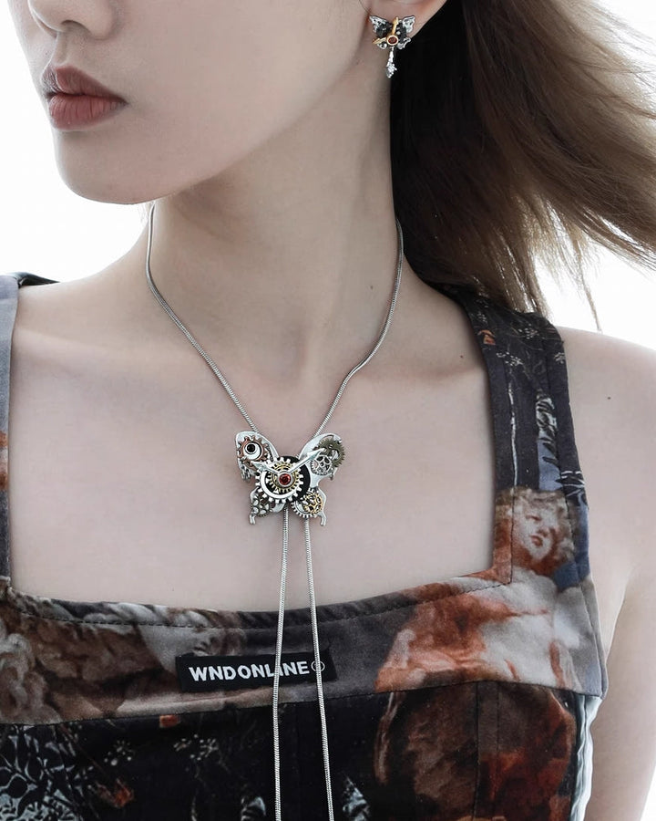 [1ST XULIE] Mechanical Butterfly Pull-out Necklace pg1170