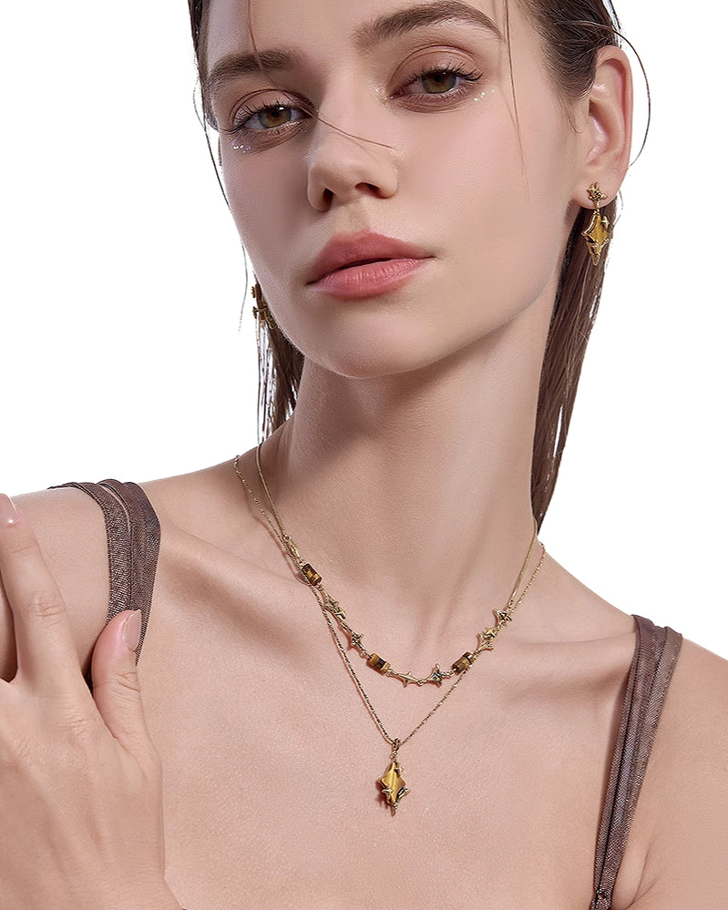 [MASW] Nostalgia Star Layer Necklace pg1307