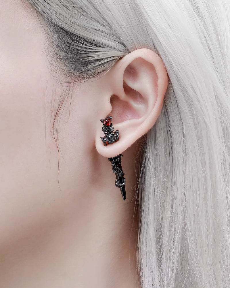 [1ST XULIE] Forbidden Rose Red Earrings pg826