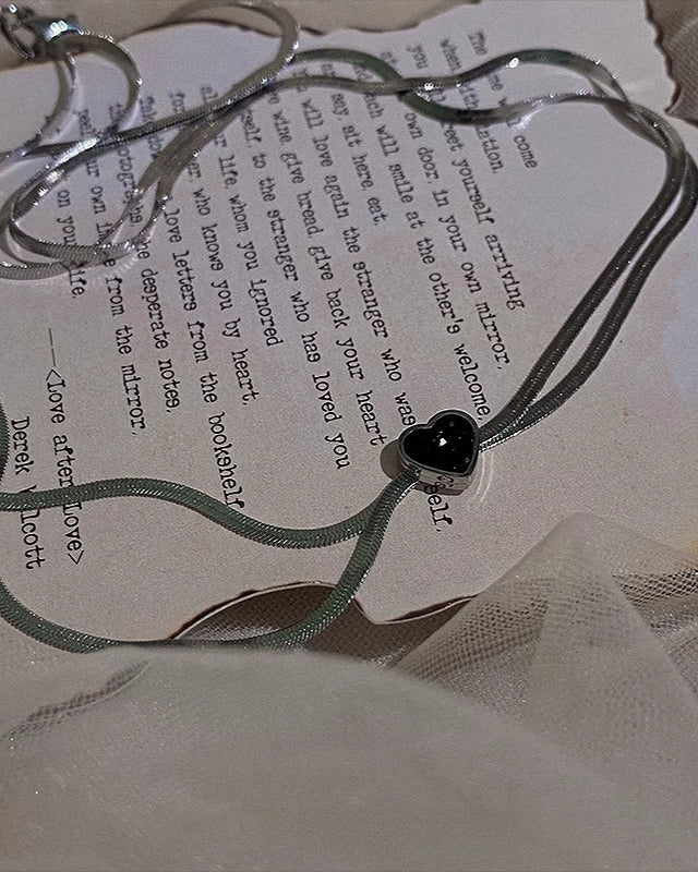 [Insomnia Artist] Black Love Double Layer Necklace pg195