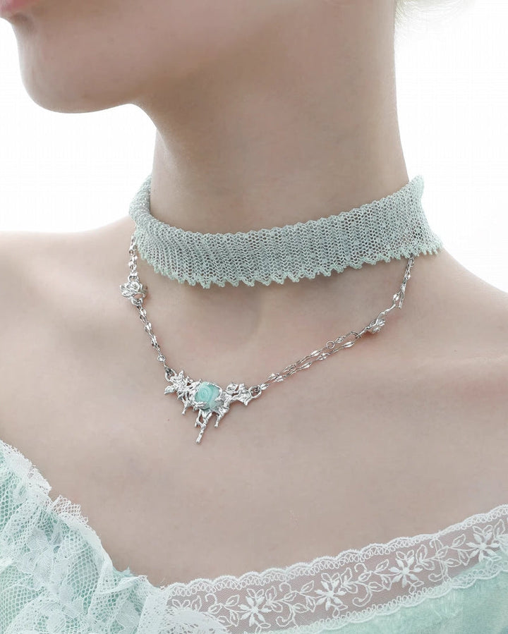 【1ST XULIE】Rose Thorn Layer Necklace pg1525