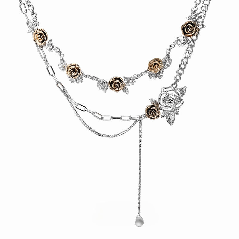 [1ST XULIE] Sunset Rose Layer Necklace pg1804