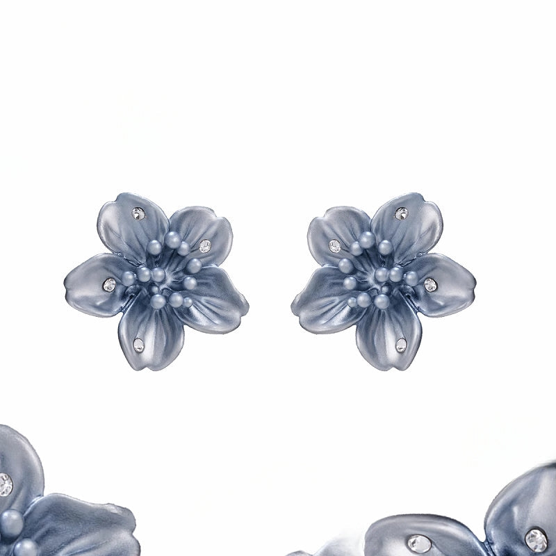 Night Sakura Flower Earrings