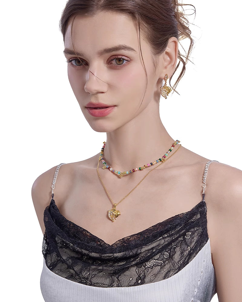 [MASW] Nostalgia Angel Harp Necklace pg1275
