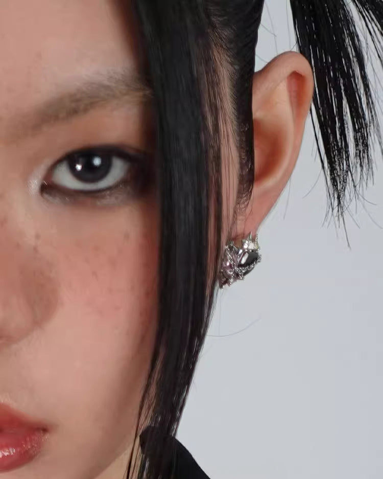 Seal Heart Lock Love Chain Earrings