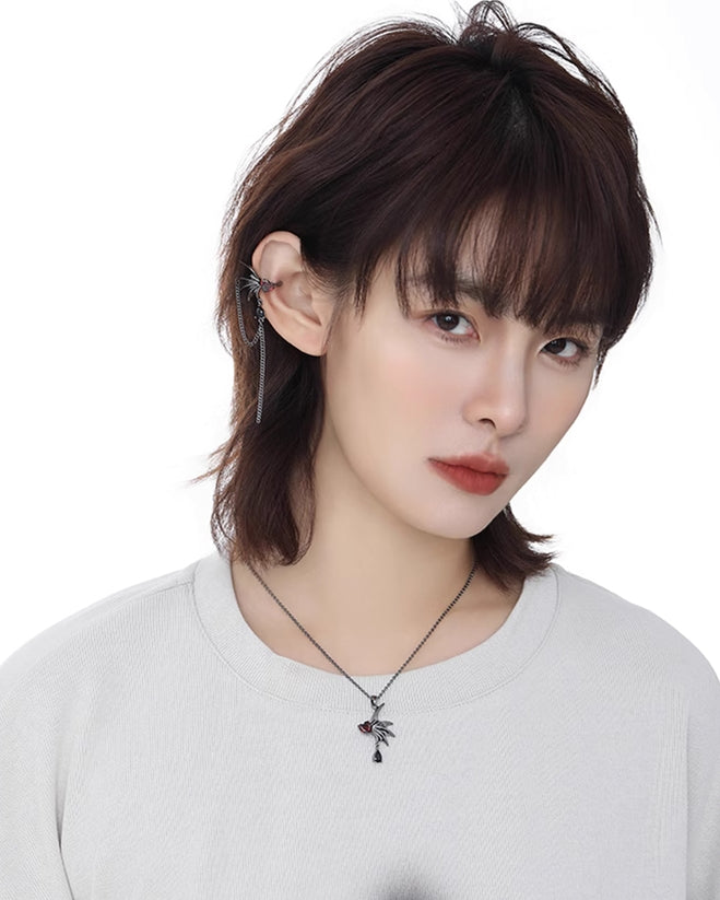 Black Bat Wing Necklace