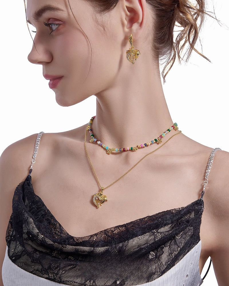 [MASW] Nostalgia Angel Harp Necklace pg1275