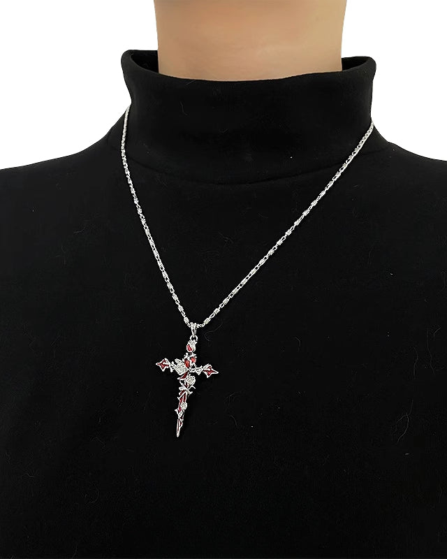 【MASW】Thorn Cross Necklace pg1878