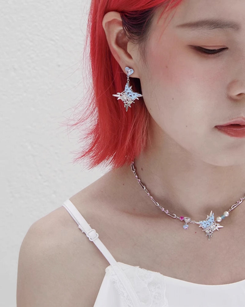 [Esak∞chi] Children's Fun Blue Butterfly Necklace pg420