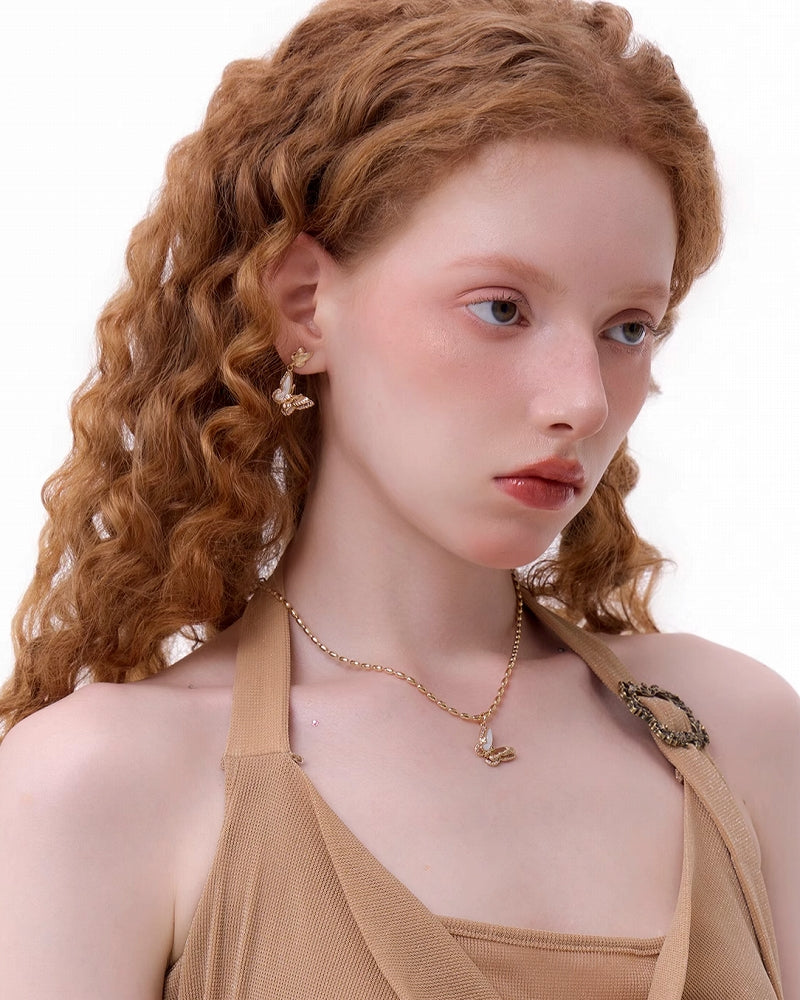 [SUMIYAKI] Golden Butterfly Earrings 01 pg907