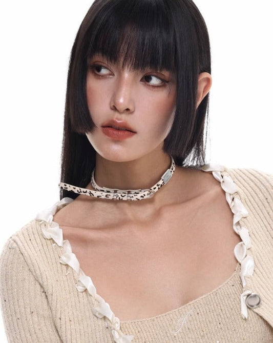 【SUMIYAKI】Graffiti Leopard Choker pg933