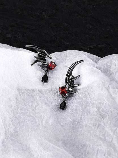 Black Bat Wing Earrings 02