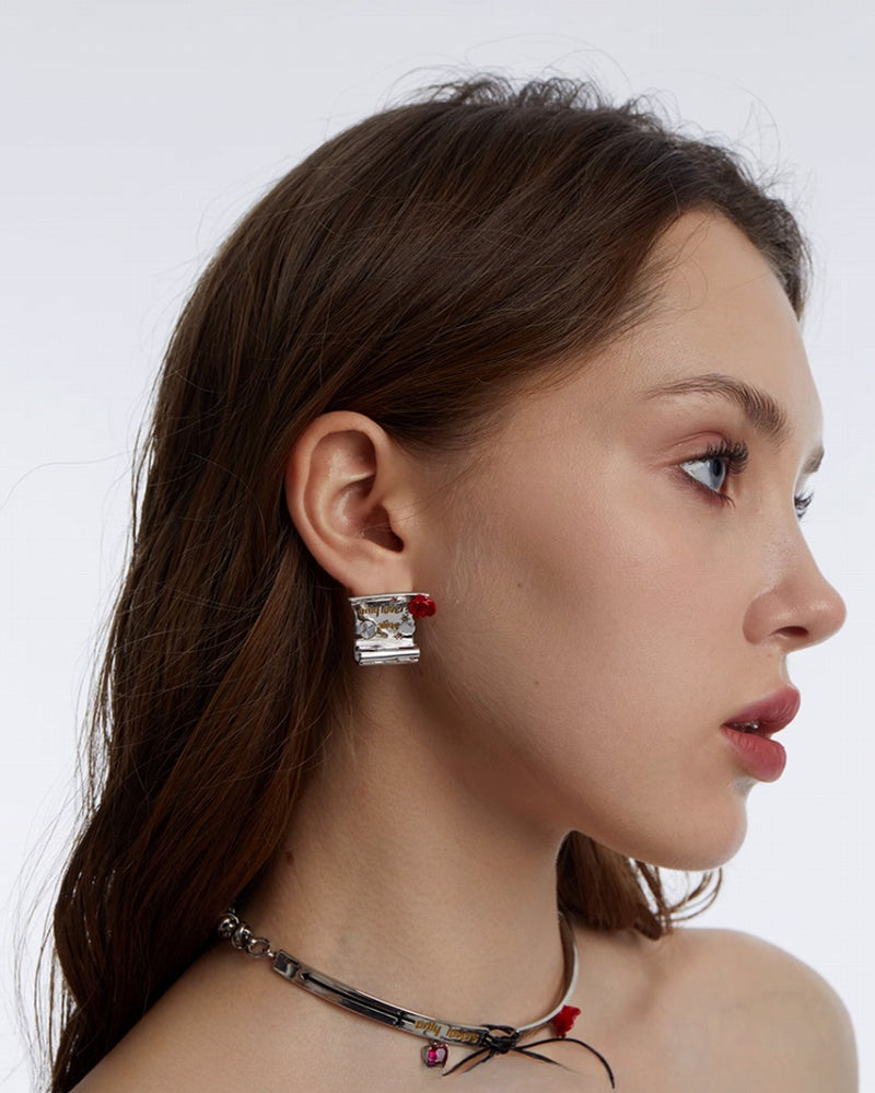 【OCTO VITA】Only Love Lives Forever Book Rose Earrings pg1332