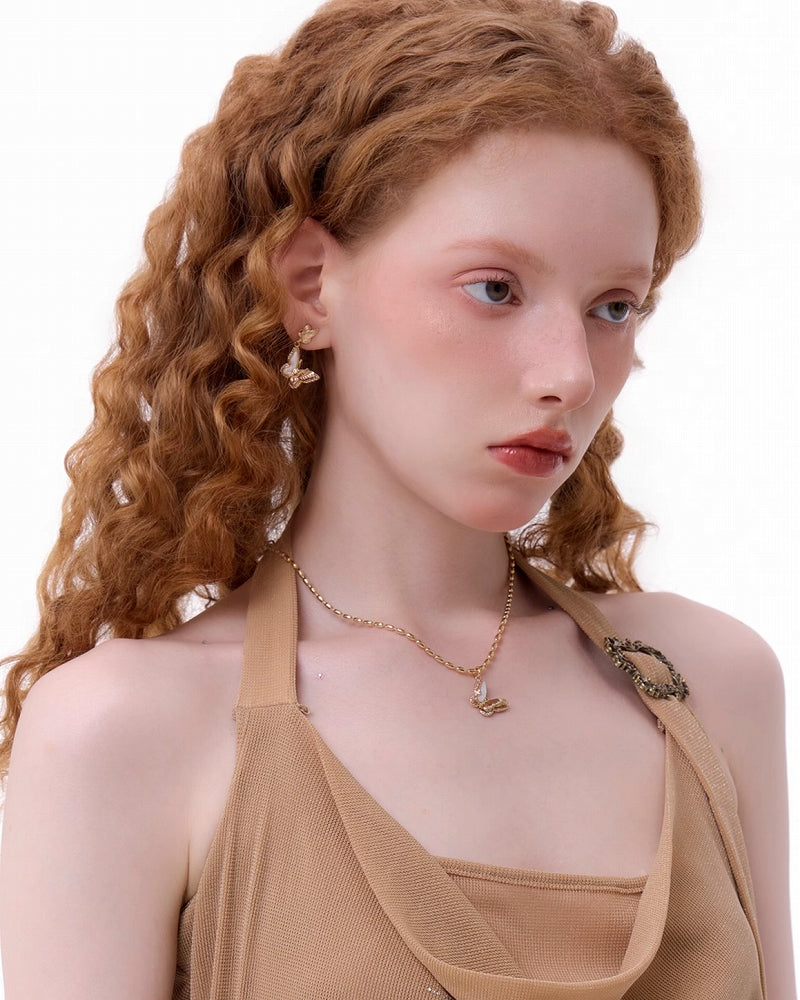 [SUMIYAKI] Golden Butterfly Necklace pg909