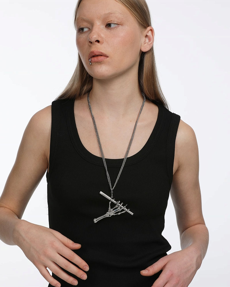 [BLACKHEAD]The X-Files Skeleton Holding Cigarette Necklace pg1869