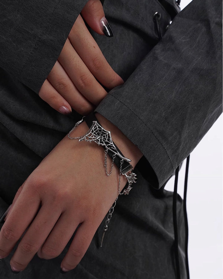 【SUMIYAKI】Leather Spider Web Bracelet pg1071