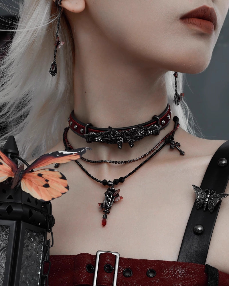 Butterfly and Lonely Lamp Choker &amp; Necklace