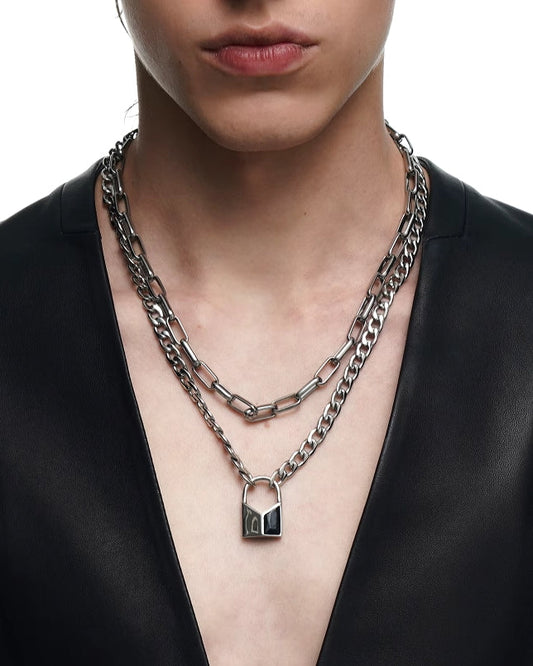 [BLACKHEAD]Interlock Chain Reaction Layer Necklace 01 pg1018