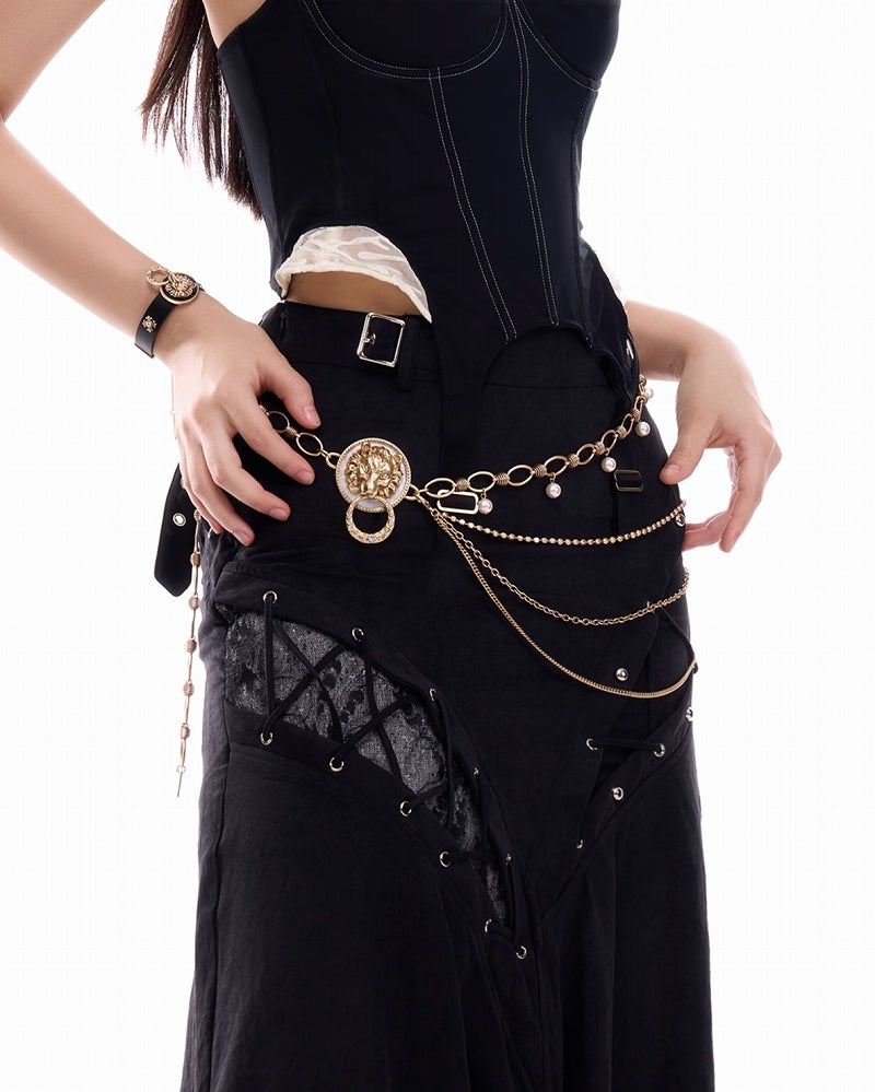 Suanni Lion Head Waist Chain 02