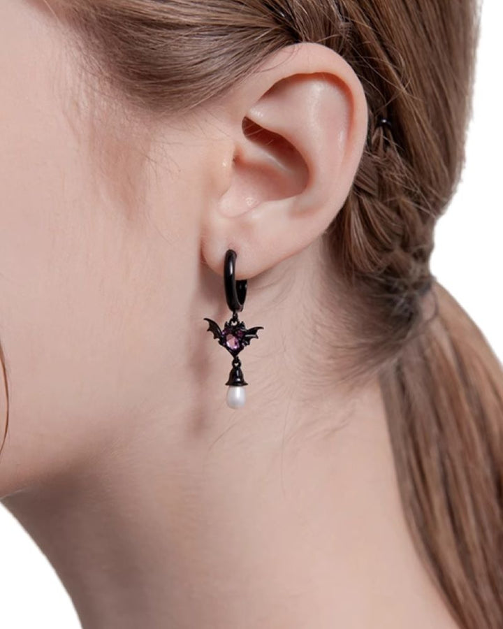 [MASW] Carnival Ghost Pink Bat Earrings pg391