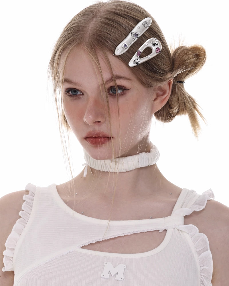 [SUMIYAKI] Colorful Flower Heart Hair Clip pg437