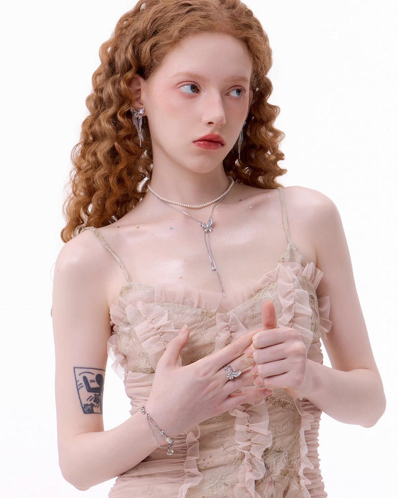 [SUMIYAKI] Butterfly Gummy Layer Necklace pg313