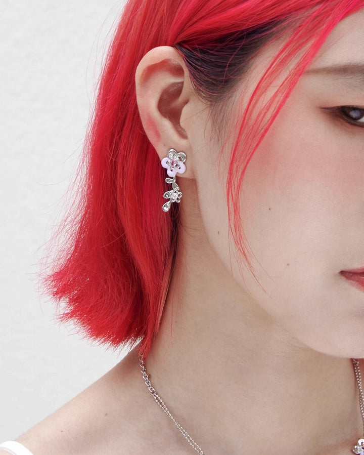 【Esak∞chi】Summer Night Murmur Purple Flower Earrings pg1797