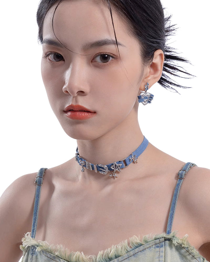 【MASW】Denim Love Star Choker pg579