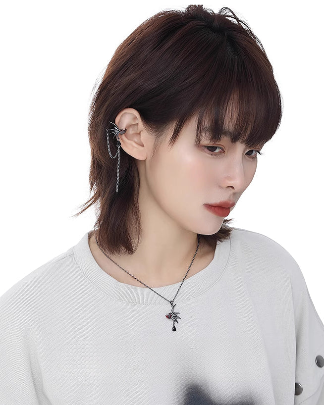 Black Bat Wing Necklace