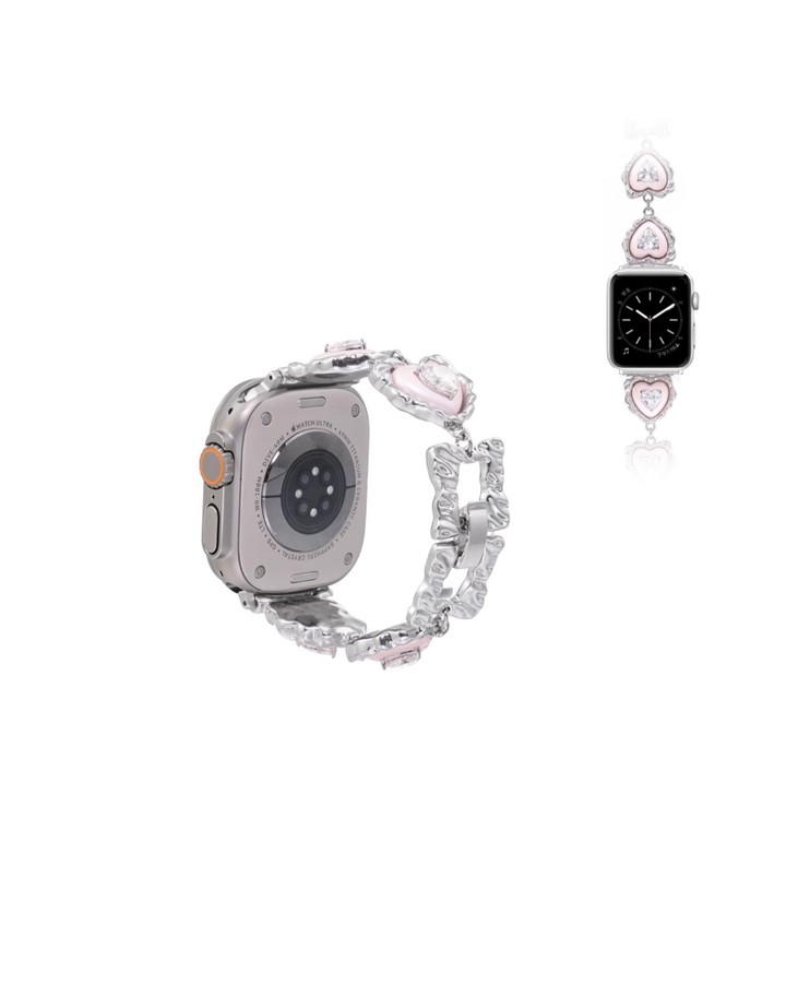 【SUMIYAKI】Apple Watch Metal Pearl & Heart Strap pg56