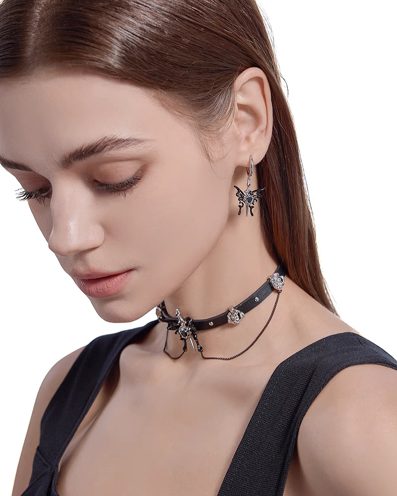 [MASW] Butterfly Dance Black Earrings pg258