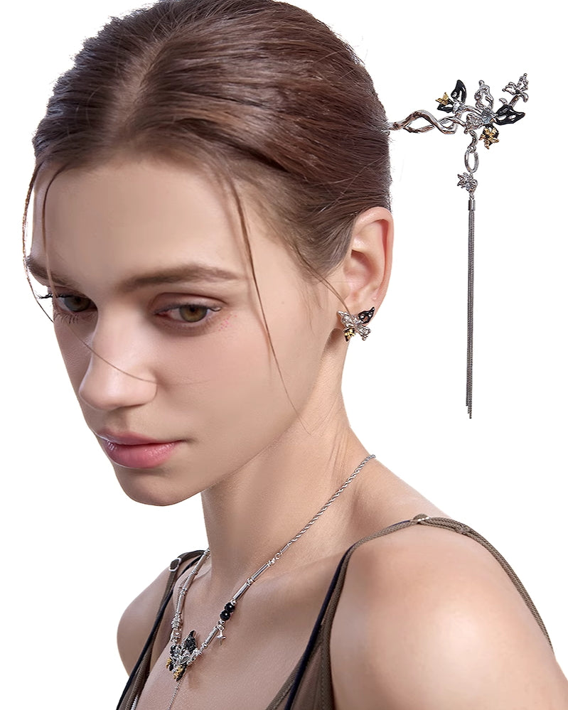 【MASW】Butterfly Dance Tassel Hairpin pg305