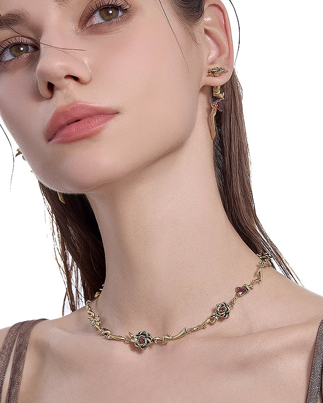 [MASW] Nostalgia Rose Earrings pg1300