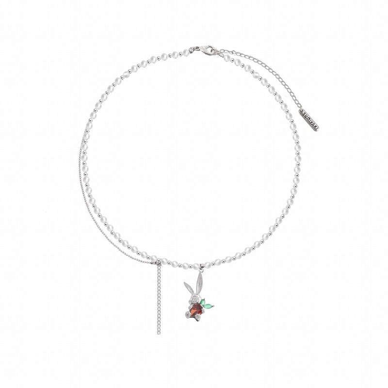 [SUMIYAKI]Rabbit Holding Carrot Necklace pg1431