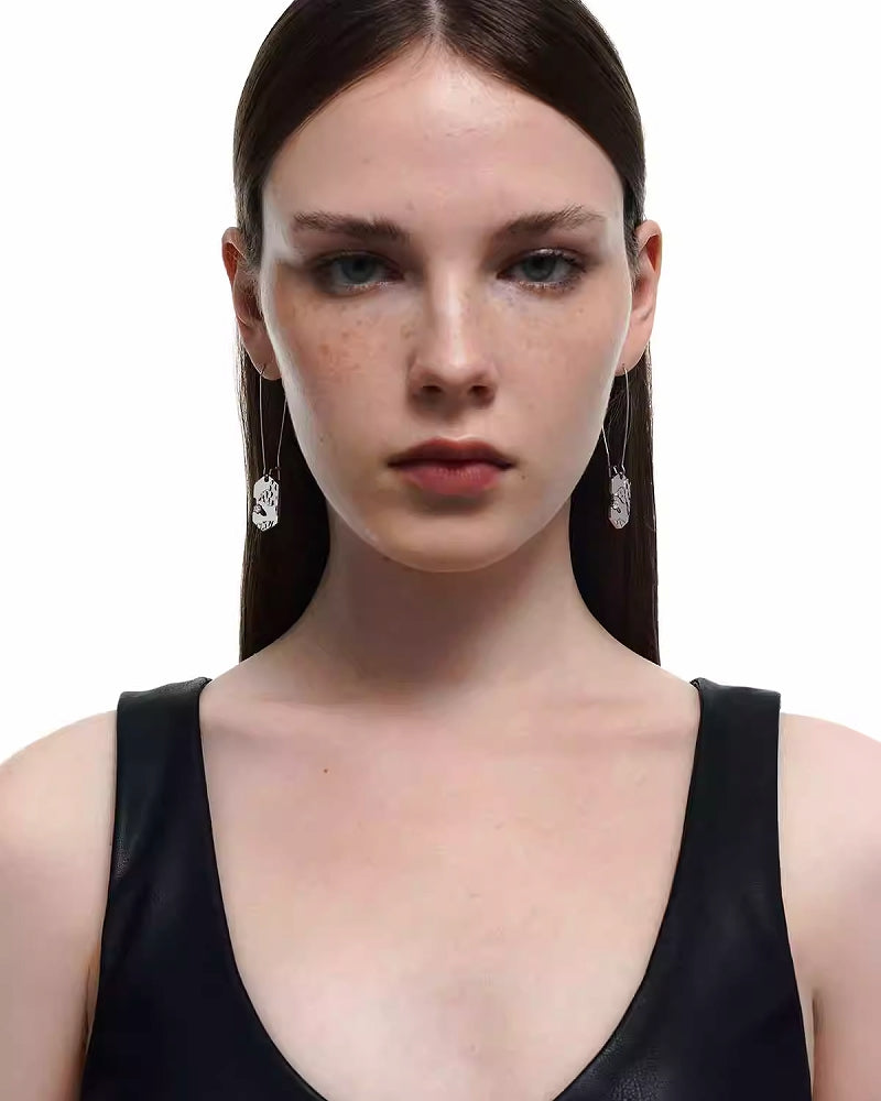 [BLACKHEAD]Dragon Tattoo Hexagon Earrings pg618