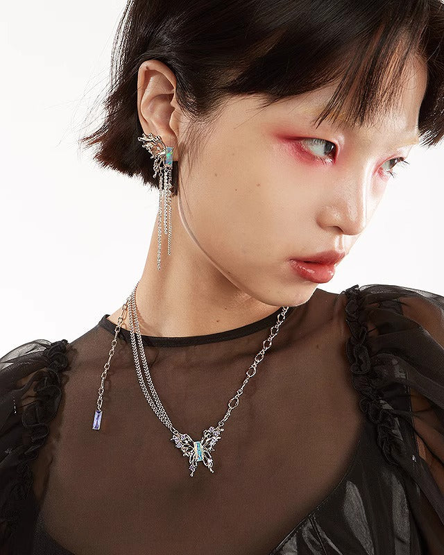 【Hard Candy】Butterfly Dream Asymetrical Necklace pg309