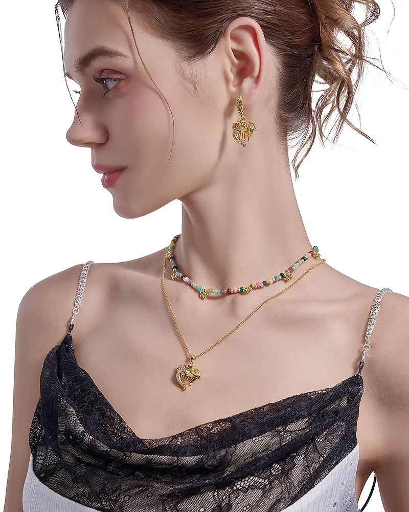 [MASW] Nostalgia Angel Harp Necklace pg1275