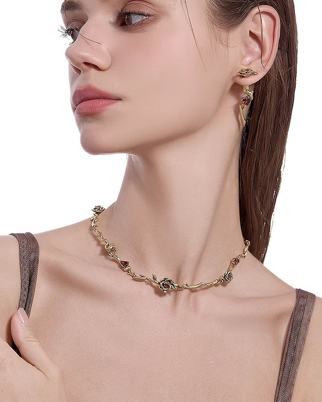 [MASW] Nostalgia Rose Earrings pg1300