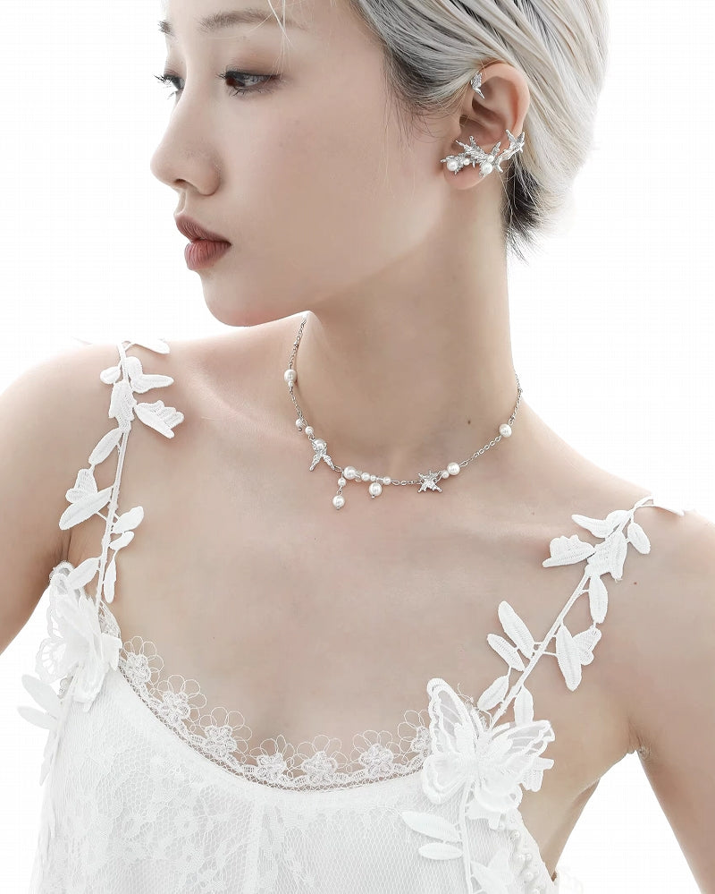 【1ST XULIE】Butterfly Bubble Pearl Necklace pg248