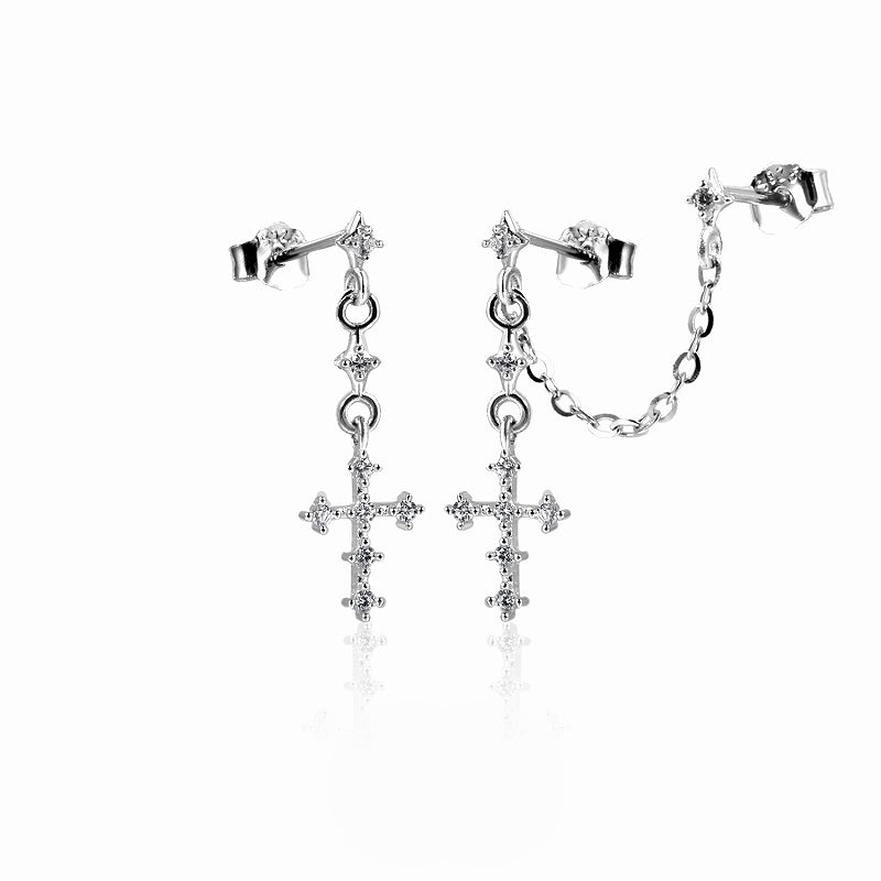 Cross Asymmetrical Earrings