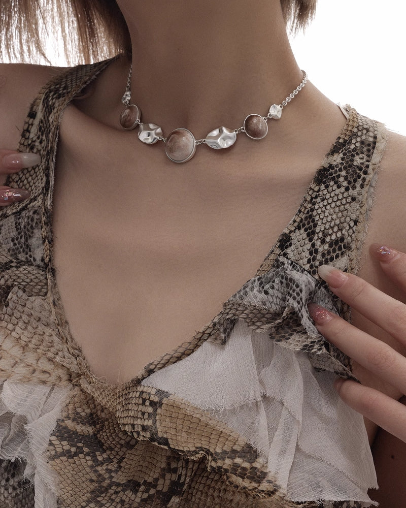 [SUMIYAKI] Antique Oil Painting Necklace pg50