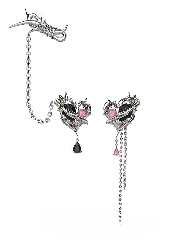 【OCTO VITA】Seal Heart Lock Love Cuff & Earrings pg1554