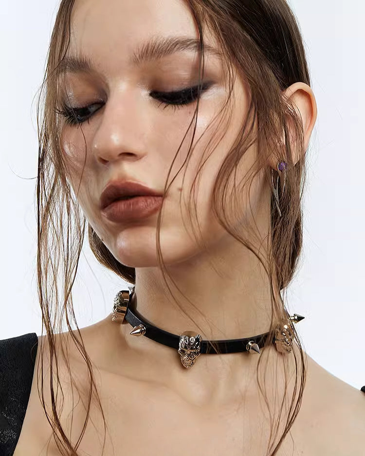 [OCTO VITA] Evil Girl Punk Skull Choker pg705