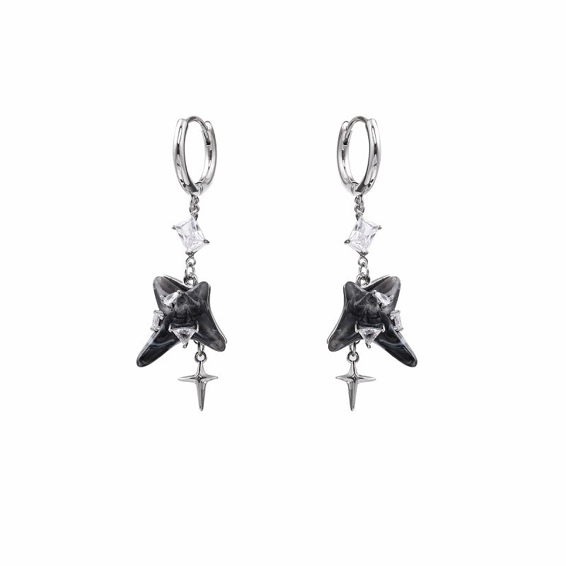 [SUMIYAKI] Virus Black Star Earrings pg1950