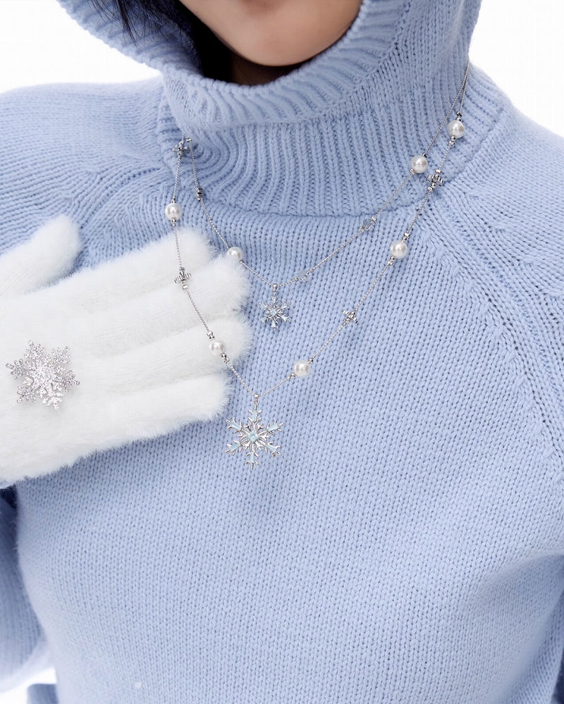 Snowflake Layer Pearl Necklace