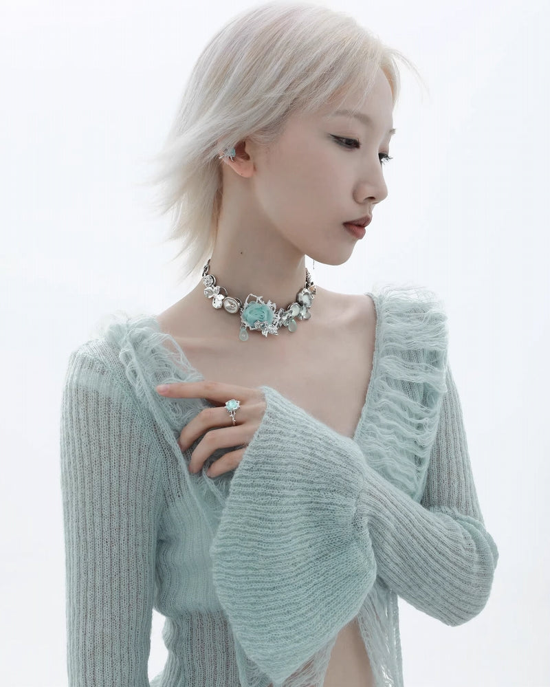 【1ST XULIE】Rose Button Choker pg1509