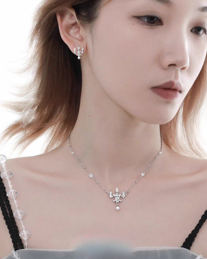 [1ST XULIE]Crystal Chandelier Necklace pg490