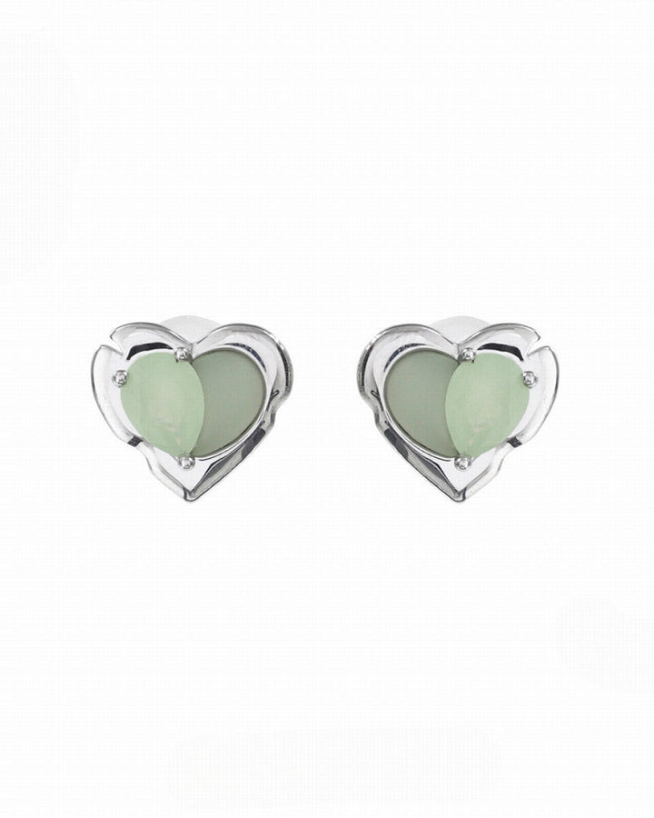 【SUMIYAKI】Green Tea Heart Earrings pg957