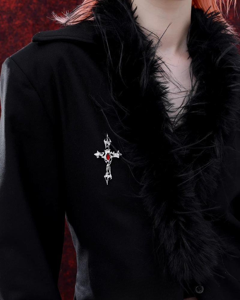 [1ST XULIE] Forbidden Rose Cross Brooche pg807